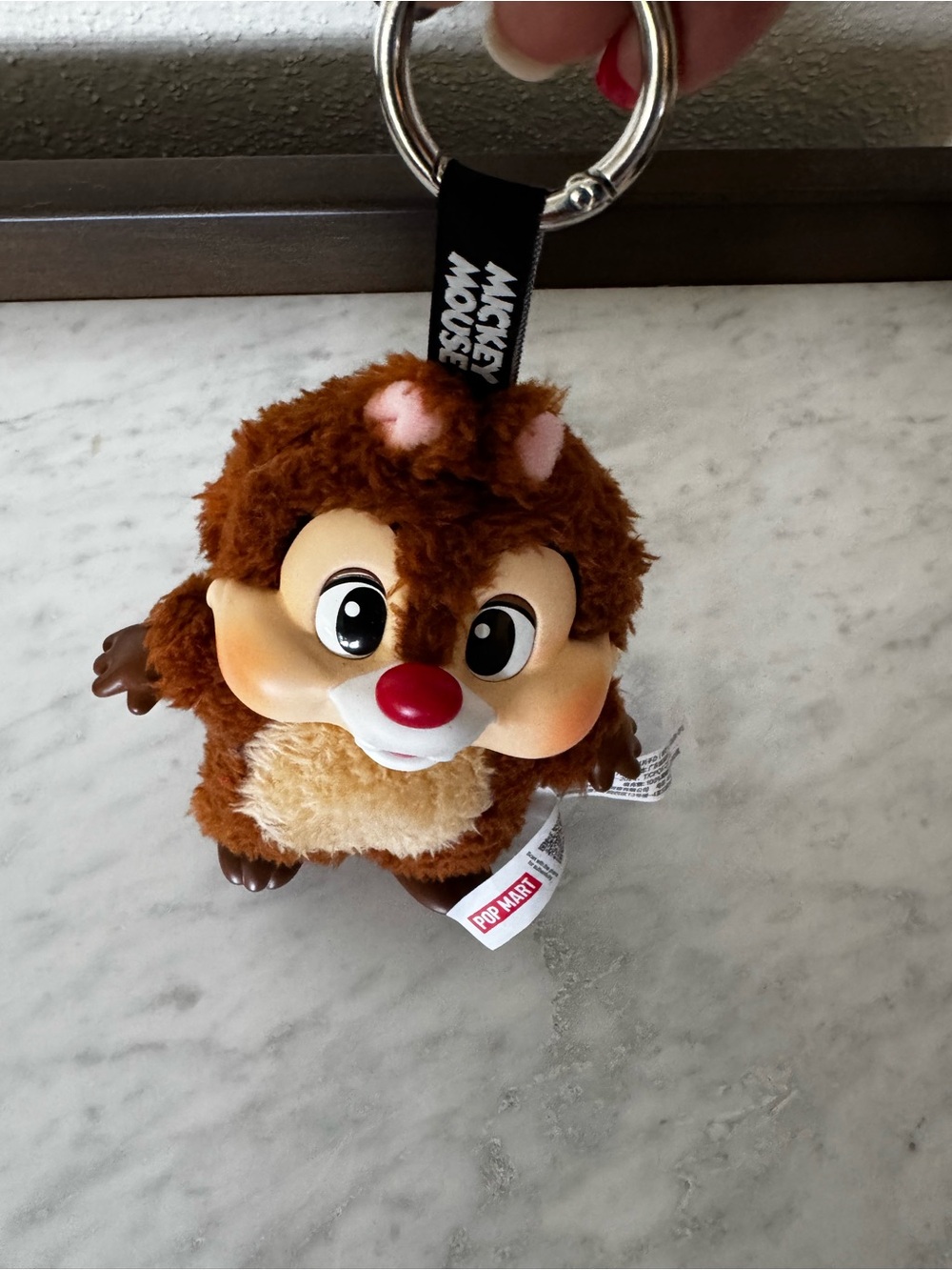 Pop Mart Chip Plush  Keychain Doll - with Red Bow ears & Minnie outfit